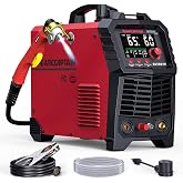 ARCCAPTAIN 65A Plasma Cutter Machine, Non-Touch Pilot Arc, 3-in-1 Cut Modes | 1-3/16" Max Cut, Plate/Mesh Cut/Rust Removal, Large LED Screen, P80 Torch, 2T/4T, PA/PT, 110V/220V, For Heavy-Duty Cutting