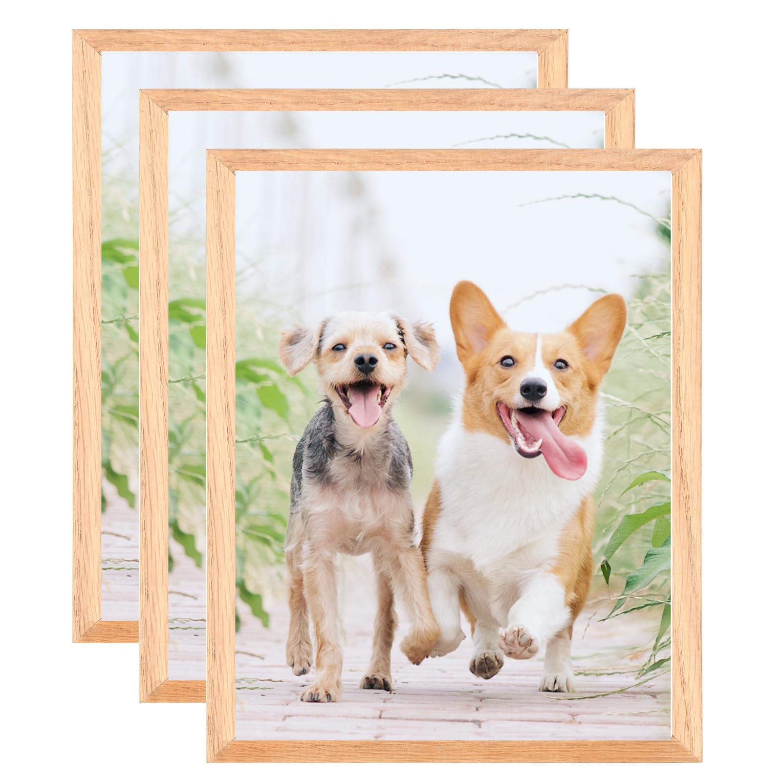Weikani A3 Photo Frame,3 Pack-29.7x42cm OAK Picture Frame,Certificate Frame for Wall Mount or Table Top Display,Set of 3 — image 1