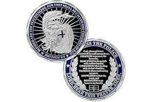 JOYGULLS Saint Michael Law Enforcement Challenge Coin God Bless The Police Prayer