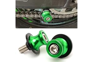 LQMY 2pcs M8 X1.5 Motorcycle Swingarm Spools 8mm Sliders Stand Universale for Z900 Z800 Z1000 ZX10R ZX6R CBR1000RR/250R/600RR/900RR GSXR B-KING1300 DL650 DL1000 TL1000RS (Green)
