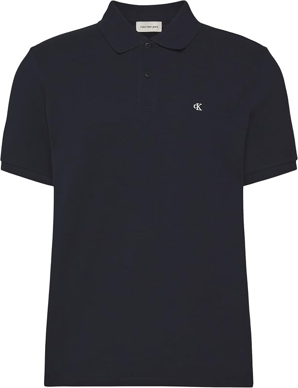 Polo Manches Courtes Homme Monogram Pique en Coton, Bleu (Dark Sapphire), L — photo 7 sur 8