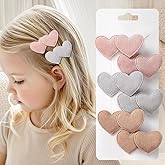 6Pcs Mixed Color Heart Hair Clips for Women Decorative Hairpin Cute Hairclips Small Heart Hair Clip Accessories Styling Clips Fabric Hairclip Bangs Side Barrettes Graceful Hairclips for Birthday