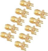 Yosoo 10pcs Brass SMA Female PCB Mount RF Socket Connector 50 Ohm for Wireless view 7