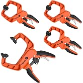PONY 4-Pack 2 Inch Quick Release Ratcheting Wood Clamps | Professional hand clamps with box-joint design, ergonomic handles and 60 lbs clamping force for woodworking projects