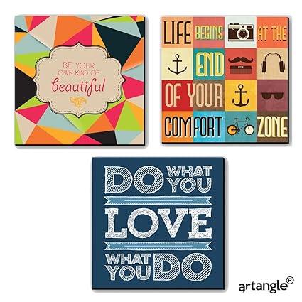 Artangle SevenRays Combo of 3 Multipurpose Creative Love Your Life Fridge Magnets (Multicolour)