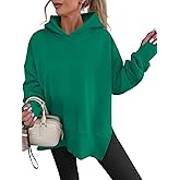 ANRABESS Womens Oversized Hoodies Long Sleeve Fleece Side Slit Hooded Sweatshirts Pullover 2026 Fall Outfits Y2K Clothes