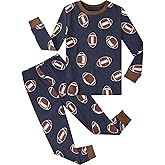 A&J DESIGN Boys Pajama Sets, 100% Cotton 2-Piece Sport Theme Pjs Set