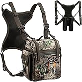 WOLFHUNT Prym1 Camo Binoculars Chest Pack with Rangefinder Pouch, Binoculars Harness Bags Magnetic Opening Bino Case Triple-Use Mode, Hunting Chest Pack W/MolleSystem & Lens Cleaning Cloth