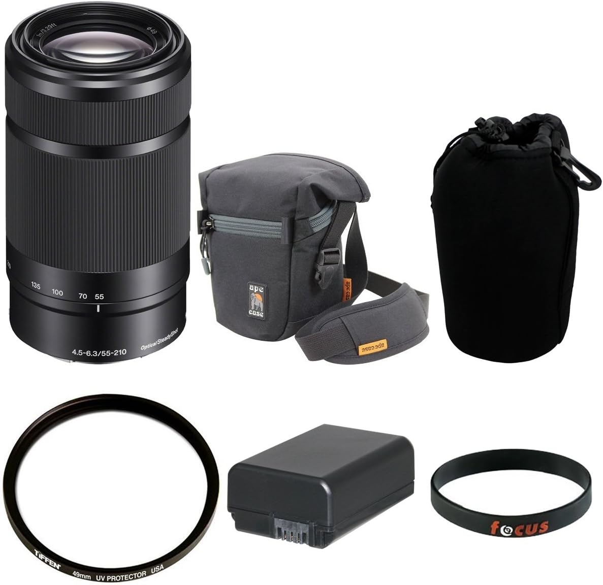 Sony E 55210 mm f/4.56.3 OSS Objectif (Noir) avec Camera Bag + Accessoires Amazon.fr Photo
