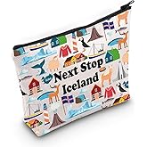 JXGZSO Iceland Travel Gift Next Stop Iceland Cosmetic Bag Iceland Travel Pouch Bag Iceland Vacation Makeup Bag Traveler Gift