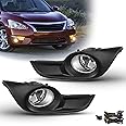 SPIEGEER Fog Lights Assembly For 2013 2014 2015 Nissan Altima Sedan Replacement Fog Lamps Kit Clear Lens With Switch&Wiring H11 12V 55W Halogen Bulb