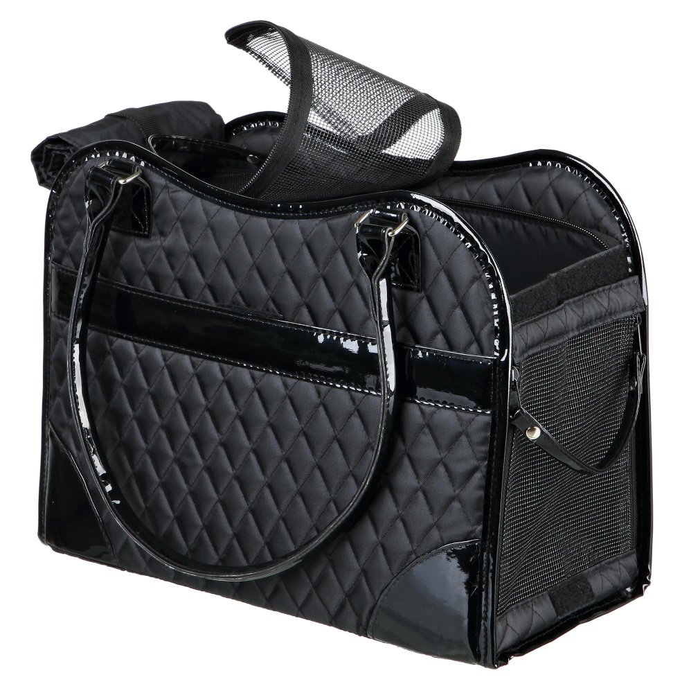 TRIXIE dog bag Amina - opens from top and front - integrated short leash - outside pockets - up to 5 kg - 18 x 29 x 37 cm - black - 36244