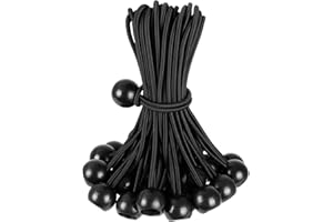 KINTKITA Tarp Bungee Balls 6 inch,Ball Bungee Cord Canopy Tie Down with Ball Heavy Duty for Outdoor Tents, Cargo, Shelter, Gazebo with UV-Resistant (30 PCS)