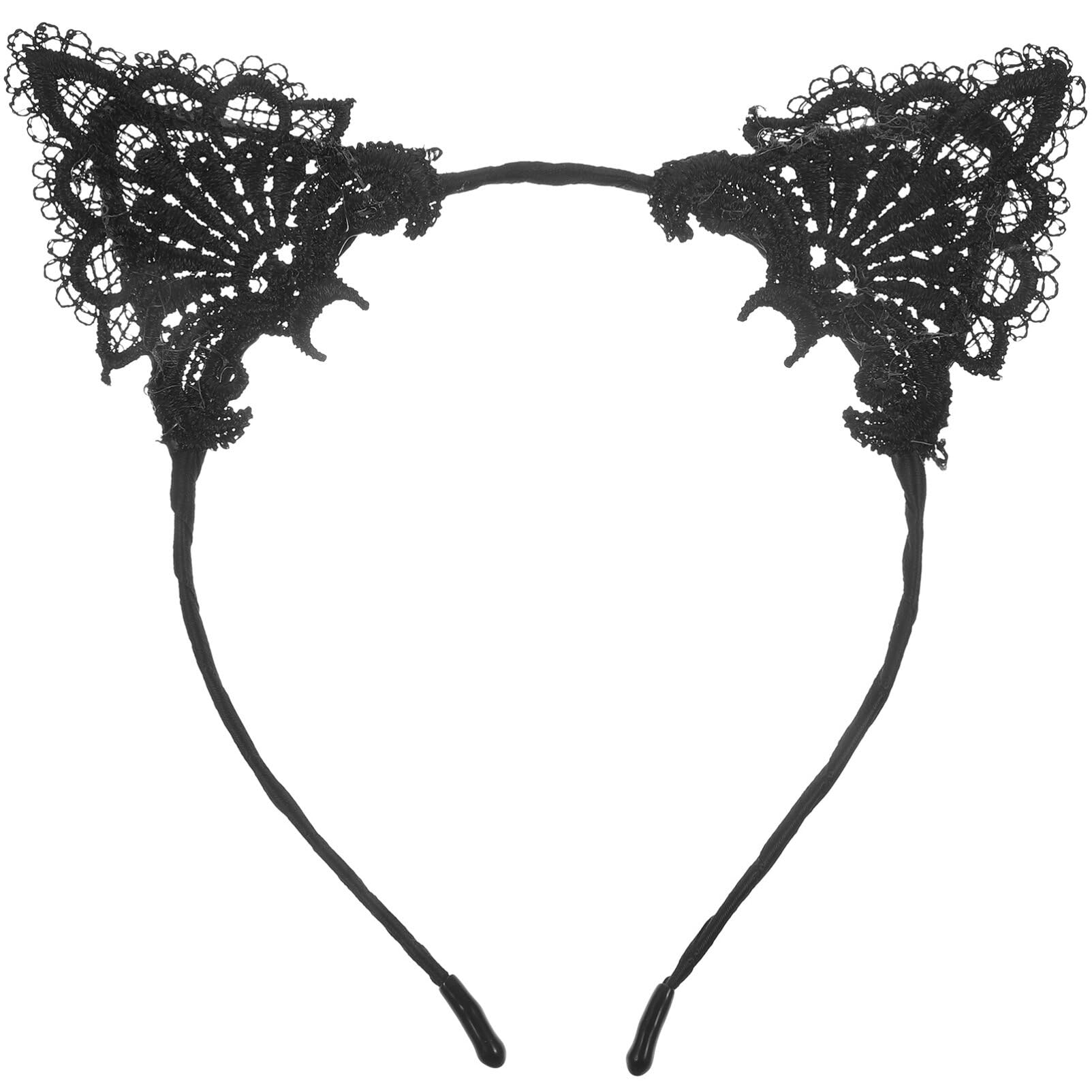 FRCOLOR Lace Cat Ears Headband Headpiece for Party Costume