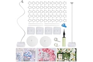 Bazen 8.2ft & 5ft Balloon Arch Kit Free Bending Shape Deformation Balloon Column Stand Half Arch Balloon Stand with Reinforced Base Balloon Arch Frame for Wedding Baby Shower Birthday Decoration