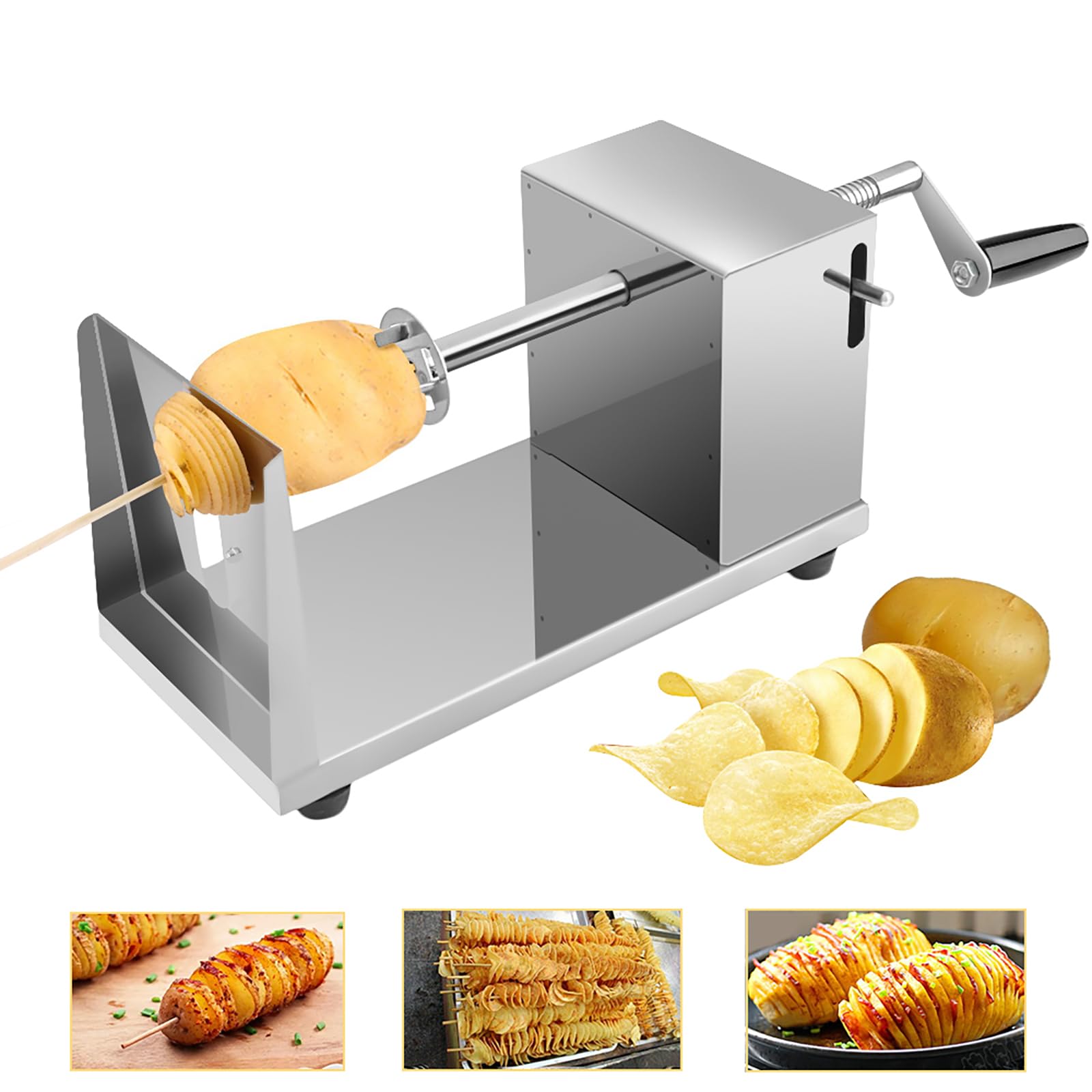 Uten Potato Tower Machine, Stainless Steel, Spiral Potato Cutter for Fruit, Potatoes, Tornado Chips, Cucumber or Carrots