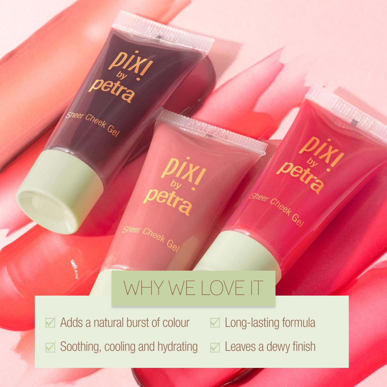 Pixi Sheer Cheek Gel - Flushed | Gel Blush For A Sheer Flush Of Colour | Oil-Free & Fragrance-Free Hydrating Liquid Blush | 0.45 Fl Oz