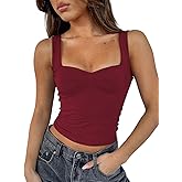 ForeFair Women Sleeveless Sexy Backless Going Out Crop Top Y2K Strappy Ruched Tank Top Summer Tight Slim Fit Cute Tops