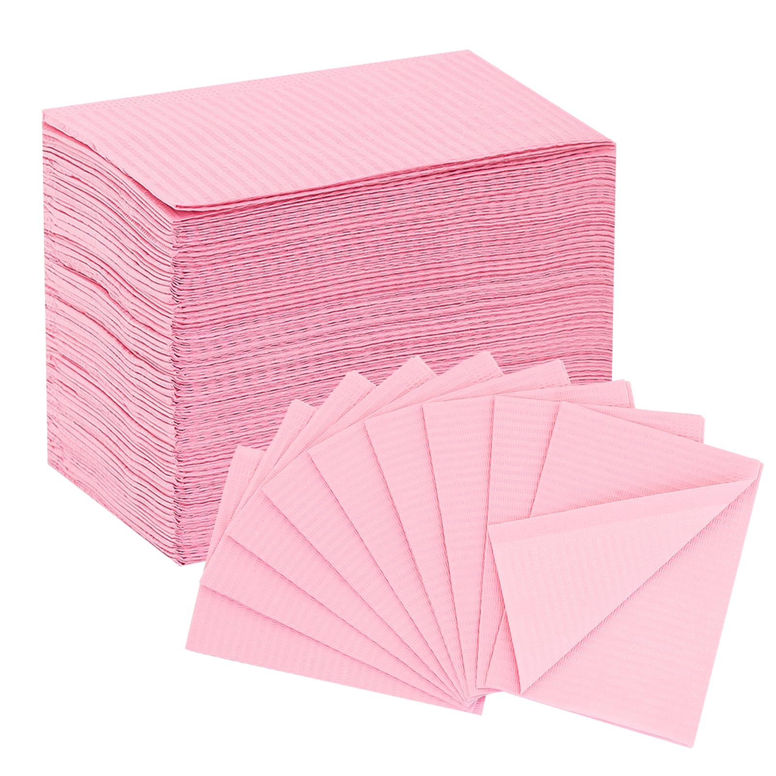 EZ TATTOO Dental Bibs Disposable 13"x18" - 125pcs 3 Ply Waterproof Tattoo Bibs Sheet for Nail Salon, Nail Tech Supplies and Lash Tech Must Haves for Tattoo Supplies and Dental Clinic (Pink)
