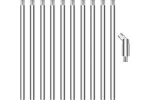 MAYOMAJO 10 Pieces 12-inch M10 Threaded Extension Poles Lighting Fixture Downrods Stems & 180 Degrees Sloped Ceiling Adapter Kits for Pendant Light, Island Lighting, Chandeliers (Chrome)