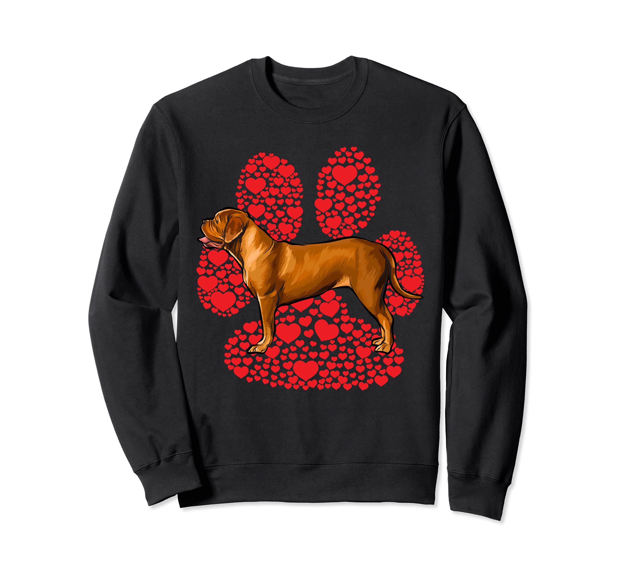 Dogues de Bordeaux Valentines Day Dog Love Paw Sweatshirt