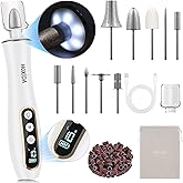 Professional Manicure Pedicure Kit, Cordless Electric Nail Drill with 360° LED light&10 Speeds, Rechargeable Pedicure Tools for feet, Hand Foot Care Nail Drill for Thick Nail Toenail Cuticle Women Men