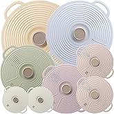 GUANCI Silicone Lids for Bowl 8 Pack, Microwave Splatter Cover with 6 Sizes Reusable Heat Resistant Lids Fits Cups, Bowls, Plates, Pots, Pans, Skillets, Stove Top, Oven, Fridge Dishwasher Safe