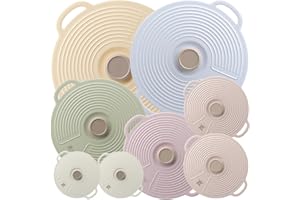 GUANCI Silicone Lids Set of 8, Silicone Lids Covers Universa Heat Resistant Microwave Cover Silicone Suction lids for Bowls, 