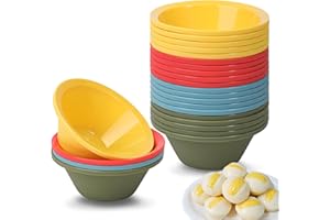 Webake 24 Pcs Silicone Puto Molder Filipino Small-Size, 2.2" Plastic Replacement Baking Cup, Reusable Kutsinta Molder for Ste