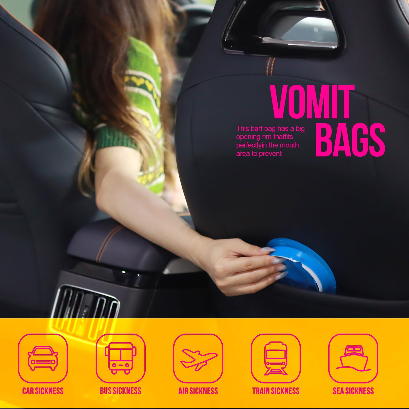 YGDZ YGDZ Vomit Bags Disposable, 15 Pack 1000ml Emesis Bag Disposable– Leak Resistant, Medical Grade, Portable, Puke Throw Up Nausea Barf Bags for Travel, Motion Sickness, for Women, Kids