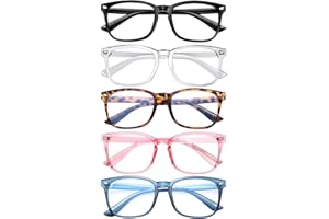 AIMISUV 5 Pack Reading Glasses for Women Men, Blue Light Blocking Computer Readers UV Glare(Multicolor, 1.75x)