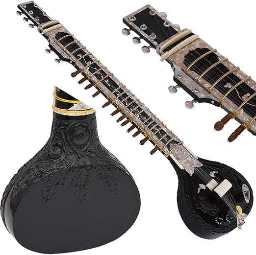 Black Sitar Ravi Shankar Style 7 Main Strings, 12 to 13