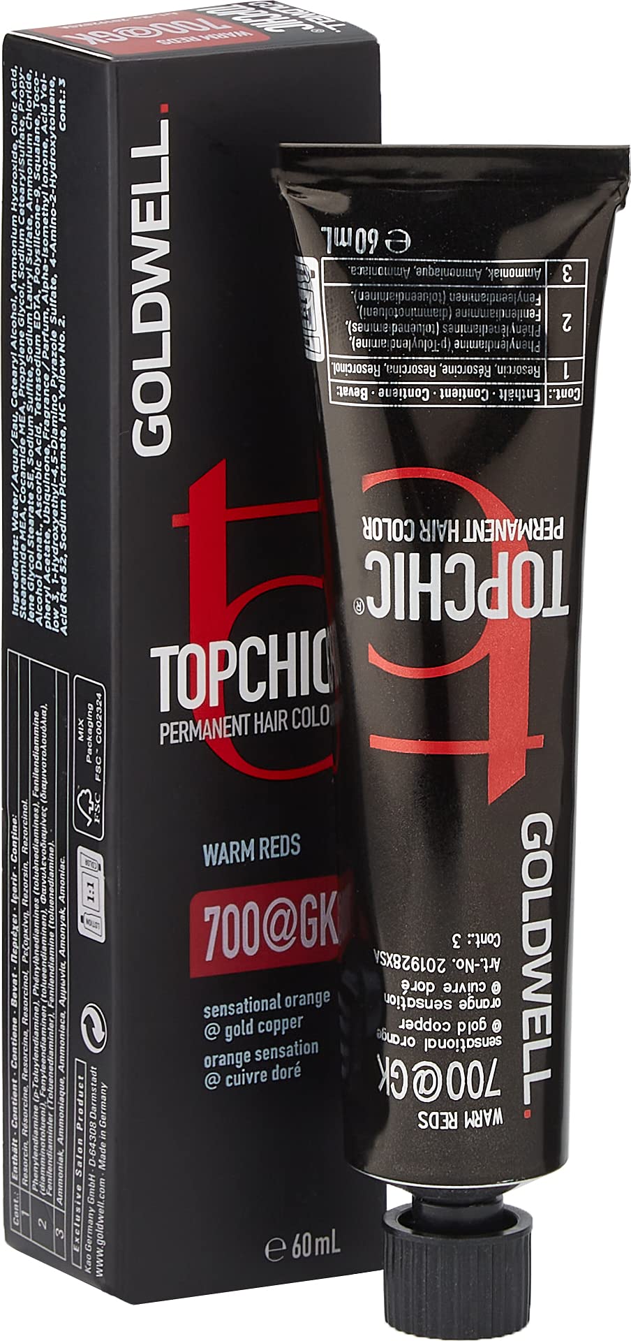 Goldwell Topchic Permanent Hair Colour, 7OoaGk Sensational Orange Elumenated Gold Copper, 60 ml