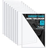 10ct Current Comic Book Toploader, Hard Comic Book Protector Sleeves | Premium PVC Crystal Clear Sleeves for Modern Comic Book Display &amp; Storage, Comic Book Holder for Your Comic Collection