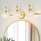 LMSOD Bathroom Vanity Light Fixtures, Farmhouse Vintage Wall Sconce Lighting with Glass Shade, Bath Vintage Wall Mounted Lamp
