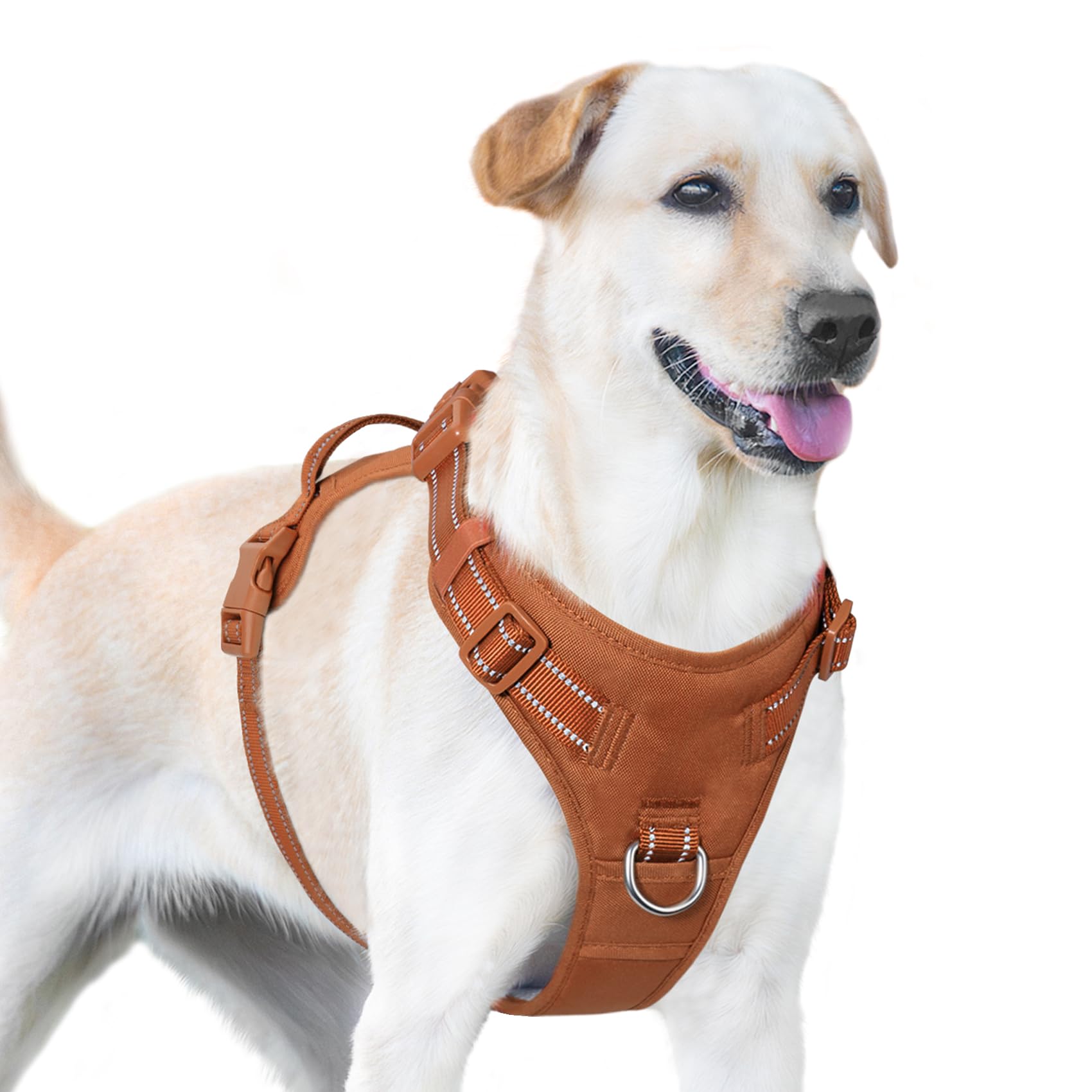 Sunraymascota No Pull Dog Harness, Reflective Puppy Vest for Small Medium Large Sized Dog(Carmel Brown,M)
