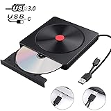 Grabadora CD/DVD Externa, USB 3.0 Tipo C de Doble Puerto, Unidades de CD Externa