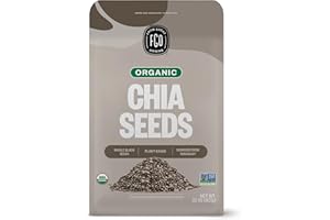 FGO Organic Chia Seeds, 2 Pound / 32oz, Natural Raw Black Chia Seeds from Paraguay, Plant-Based, Non-GMO, Vegan, Gluten-Free, Gels Easily, Superfood, Packaging May Vary (Pack of 1)
