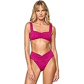 L*Space Eco Chic Econyl Marlee Bikini Top for Women, Eco Ribbed Stylish Swim Bralette with Front Ruching