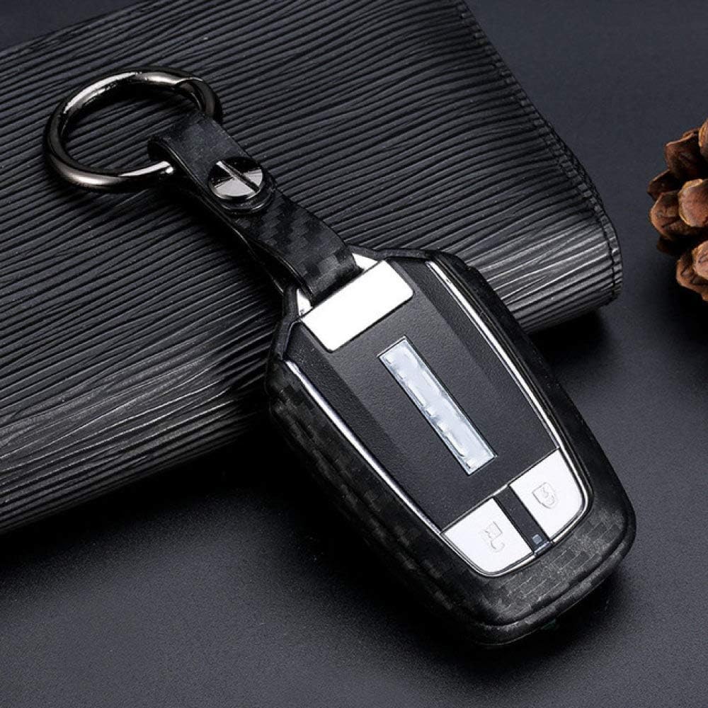 FYMIJJ key chain Carbon Fiber Pattern Soft Silicone Car Key Fob Case For All New Isuzu D-MAX MU-X 3.0/ X-series Smart Key Ring Cover,C