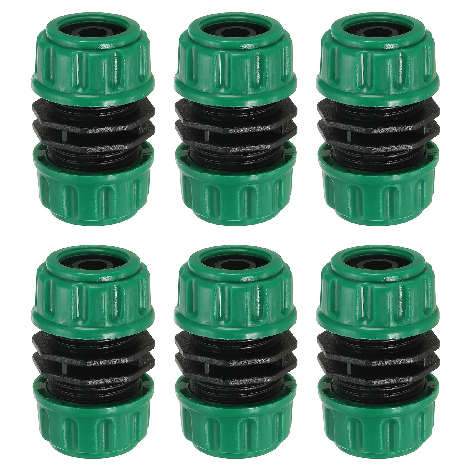 PATIKIL 1/2" Garden Hose Repair Kit Connector Extender, 6 Pcs Plastic Quick Water Hose Connectors Leakproof Design Fittings, Green
