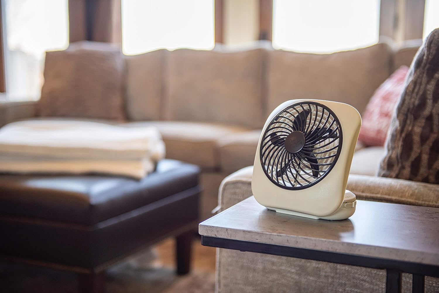 O2COOL 5" Portable Fan Battery Powered, 1 Unit, Grey: Home & Kitchen