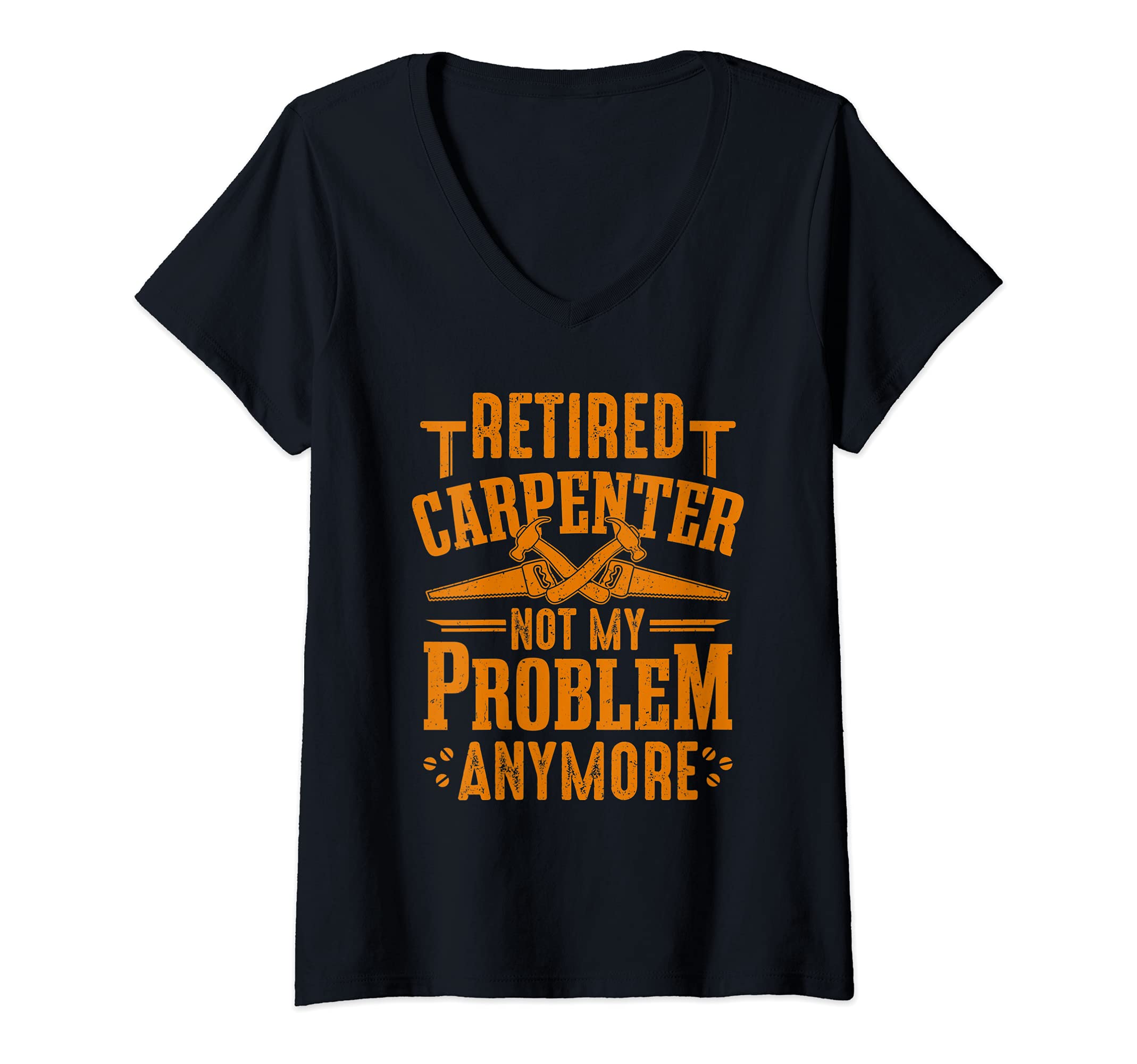 Womens Funny Woodworking Retired Carpenter Woodworker Caroentry Men V-Neck T-Shirt