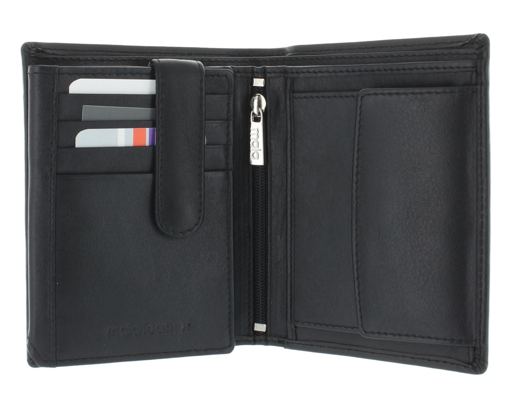Mala Leather Origin Collection Leather Bi-Fold Wallet with RFID Protection 111_5 Black
