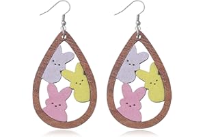 HARRY AND HENRY Easter Earrings for Women Bunny Earrings Spring Rabbit Drop Earrings Peeps Easter Decorations Cute Easter Basket Stuffers for Teens Easter Gifts for Girls
