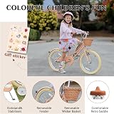Glerc 20 Inch Kids Bike Peach with Basket Bell Stabilizers for Girls 7-13 view 2