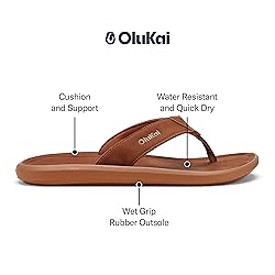 OLUKAI Pili Men's Leather Sandals, Sleek