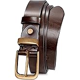 JASGOOD Women Belt Genuine leather Belt with Vintage Metal Buckle,Ladies Full Grain Leather Belt for Jeans Pants
