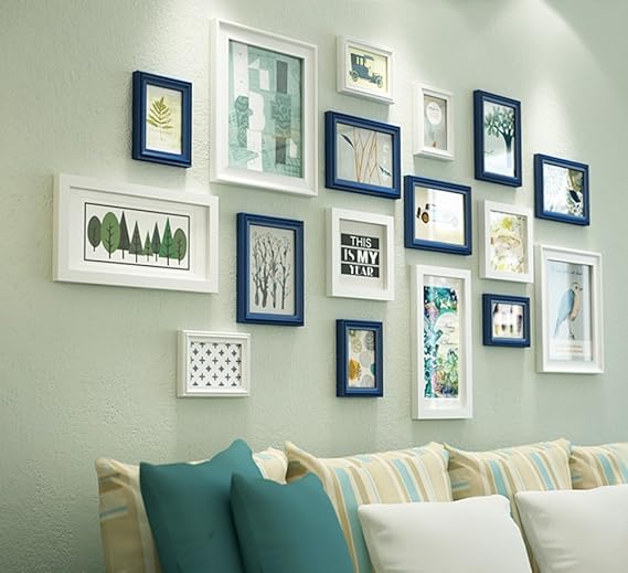 Everyday Home Set Of 17 Multi Picture Frames Set Wooden DIY Photo