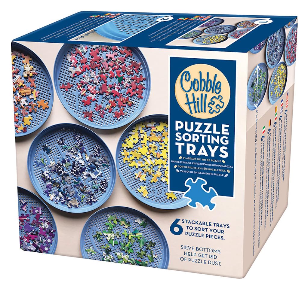 Cobble Hill - Puzzle Sorting Trays - Pack of Six Trays, Blue